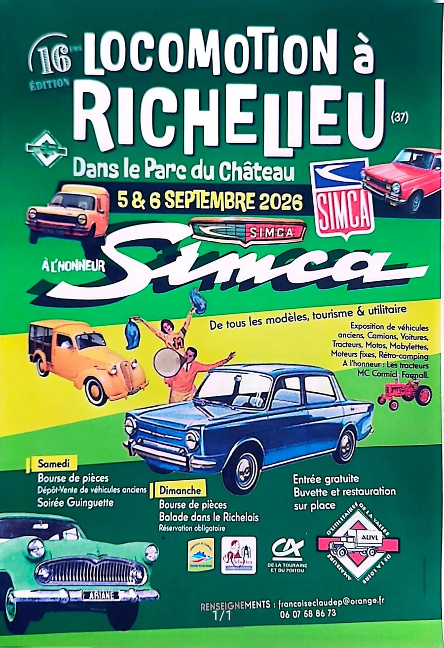 Affiche de la Fête de la Locomotion à Richelieu, édition 2026