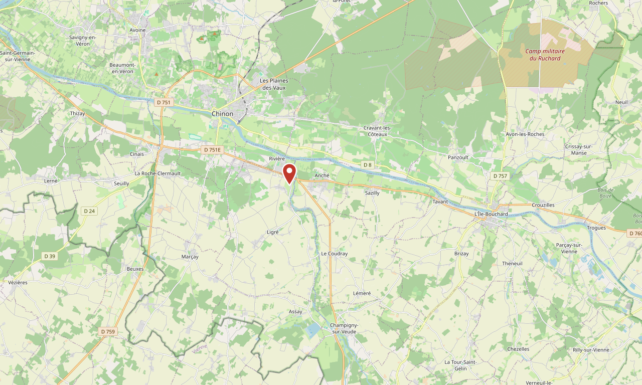 Location map of ToursNmob in Anché (37500), near Chinon in the Loire Valley